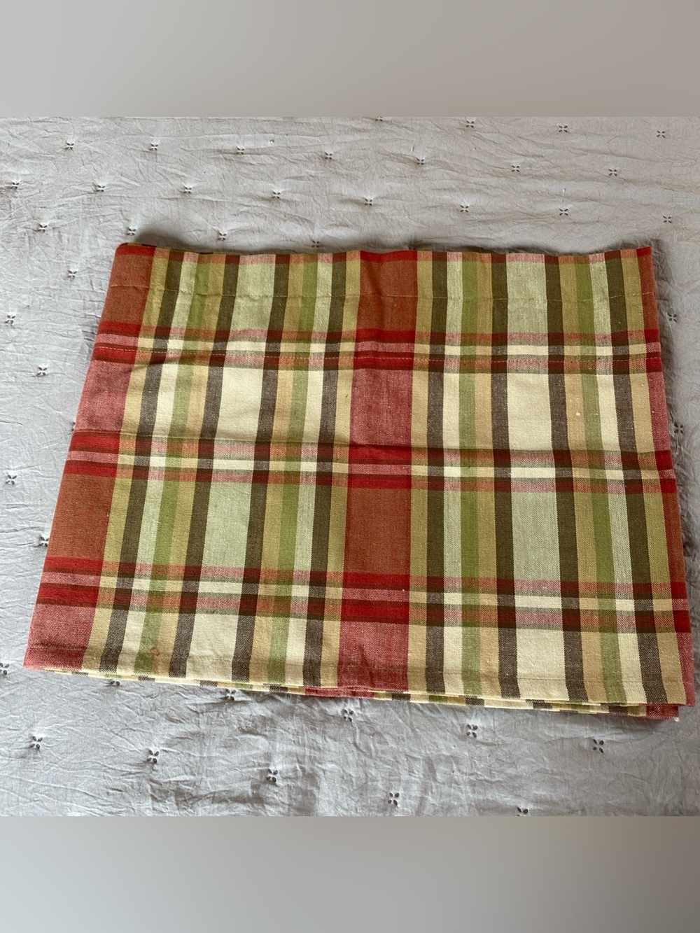 Park Designs Plaid Valance Country Primitive 14”x72” Yellow/brown/green/red